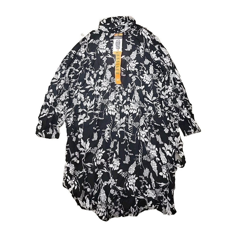 Well Worn Ladies' Crepe Dress Black‎ Print XL